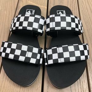 vans checkered sandals 2 straps